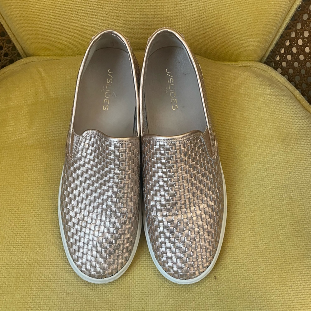 J/Slides- Rose Gold Woven Sneaker- Sz. 9